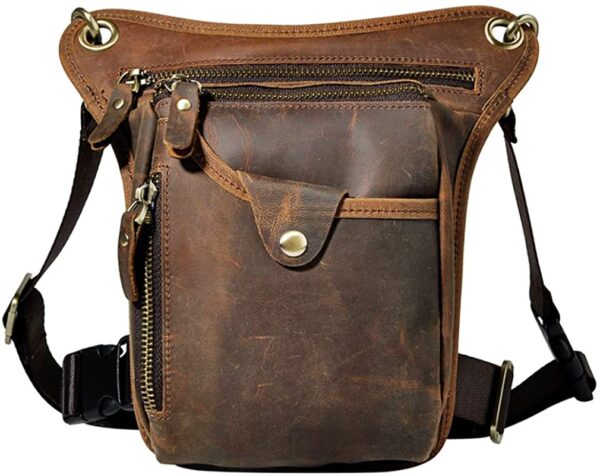 Leather Waist Pack Drop Leg Bag for Men Women