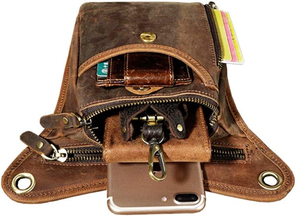 Leather Waist Pack Drop Leg Bag for Men Women Belt