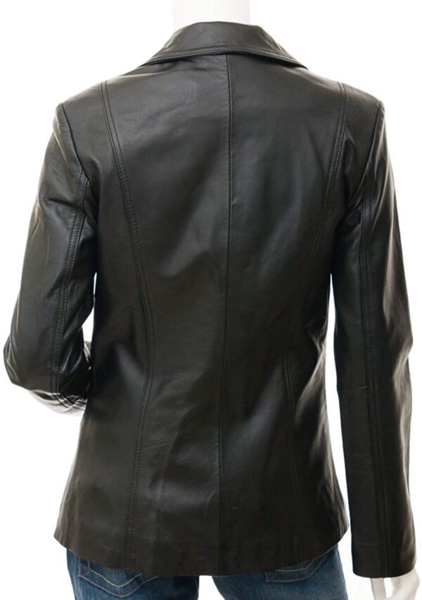 Leather black Blazer for Women