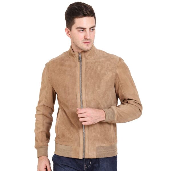 Men genuine real leather jacket