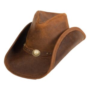 Men's Leather Outback Hat Brown