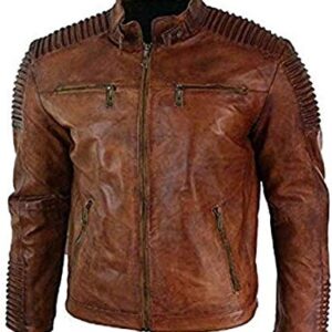 Men's jacket genuine leather brown stylish