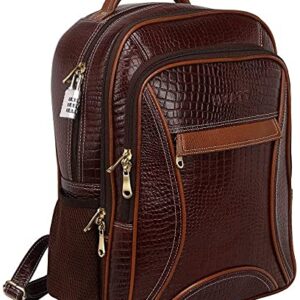 Natural Full Grain Leather Laptop Backpack Bags for Men and Women Office Use