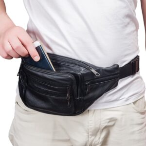Outdoor travel leather Fanny pack