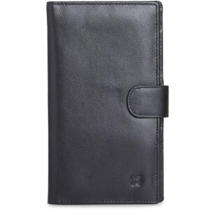 Premium Genuine Leather Passport Wallet with Multiple Compartments