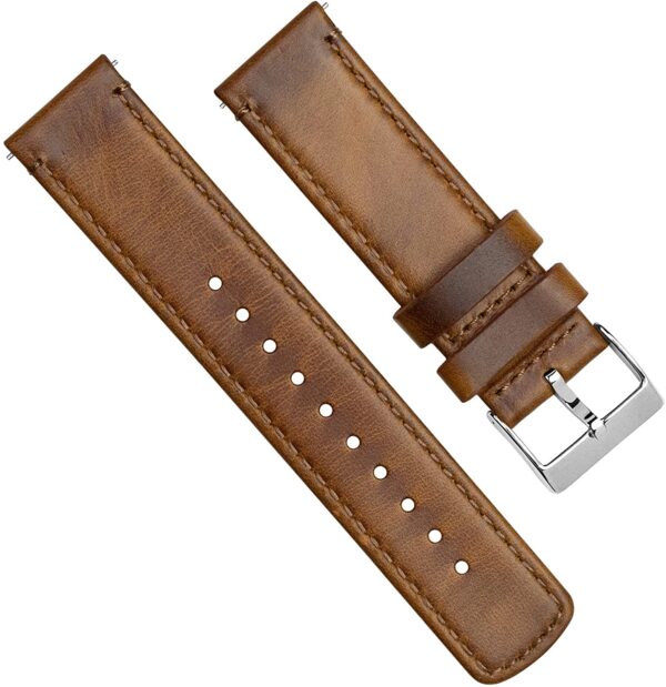 Quick Release Leather Watch Band Strap