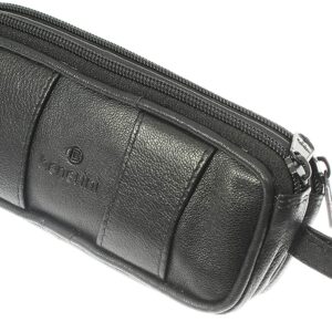 Soft Black Goat Leather Double Spectacle Glasses Case