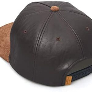Steel Label Flat Leather Cap Adjustable Unisex Hat