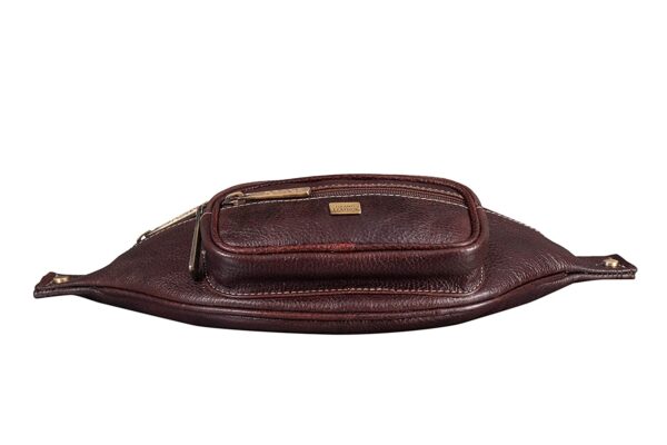 Stylish Genuine Leather Waist Bag Elegant Style Travel Pouch Passport Holder with Adjustable Strap for Multipurpose Use (Brown) (2)