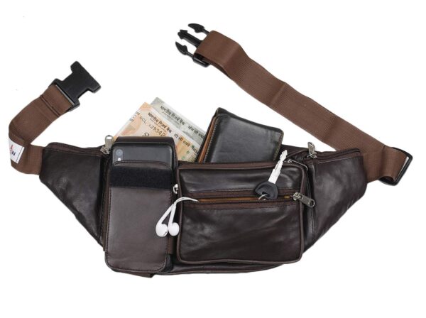Stylish Real Leather Brown Waist Bag