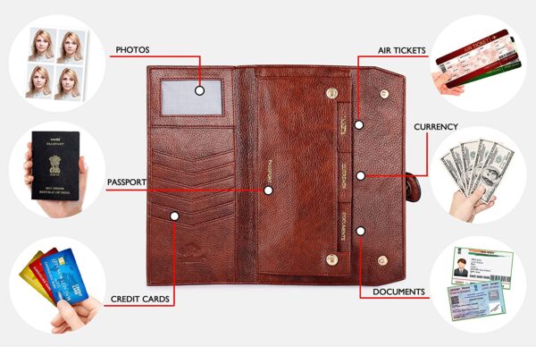 Tan Passport Wallet for men women