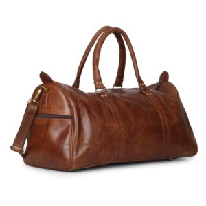 Travel Duffel Bag Genuine Leather Weekend Bag