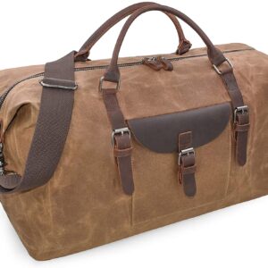 Travel Duffel Bag Waterproof Genuine Leather Weekend bag