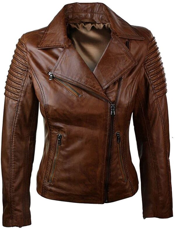 Woman Slim Fit Brown Jacket