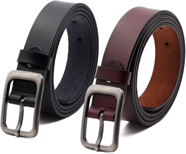 Women's Genuine Cowhide Leather Belt for Jeans Pants