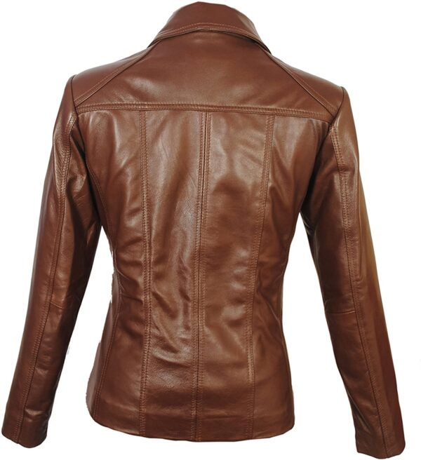 Women's Lambskin Leather Short Jacket - Image 2