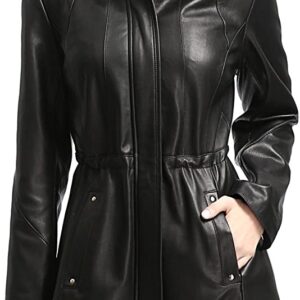 Women's Natalie Lambskin Leather Anorak Coat