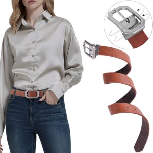 Women's Reversible Leather Belts for Jeans Pants
