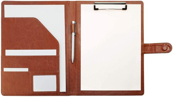 Writing Portfolio Faux Leather Clipboard With Cover