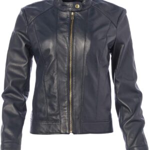 womens Leather Racer Jacket